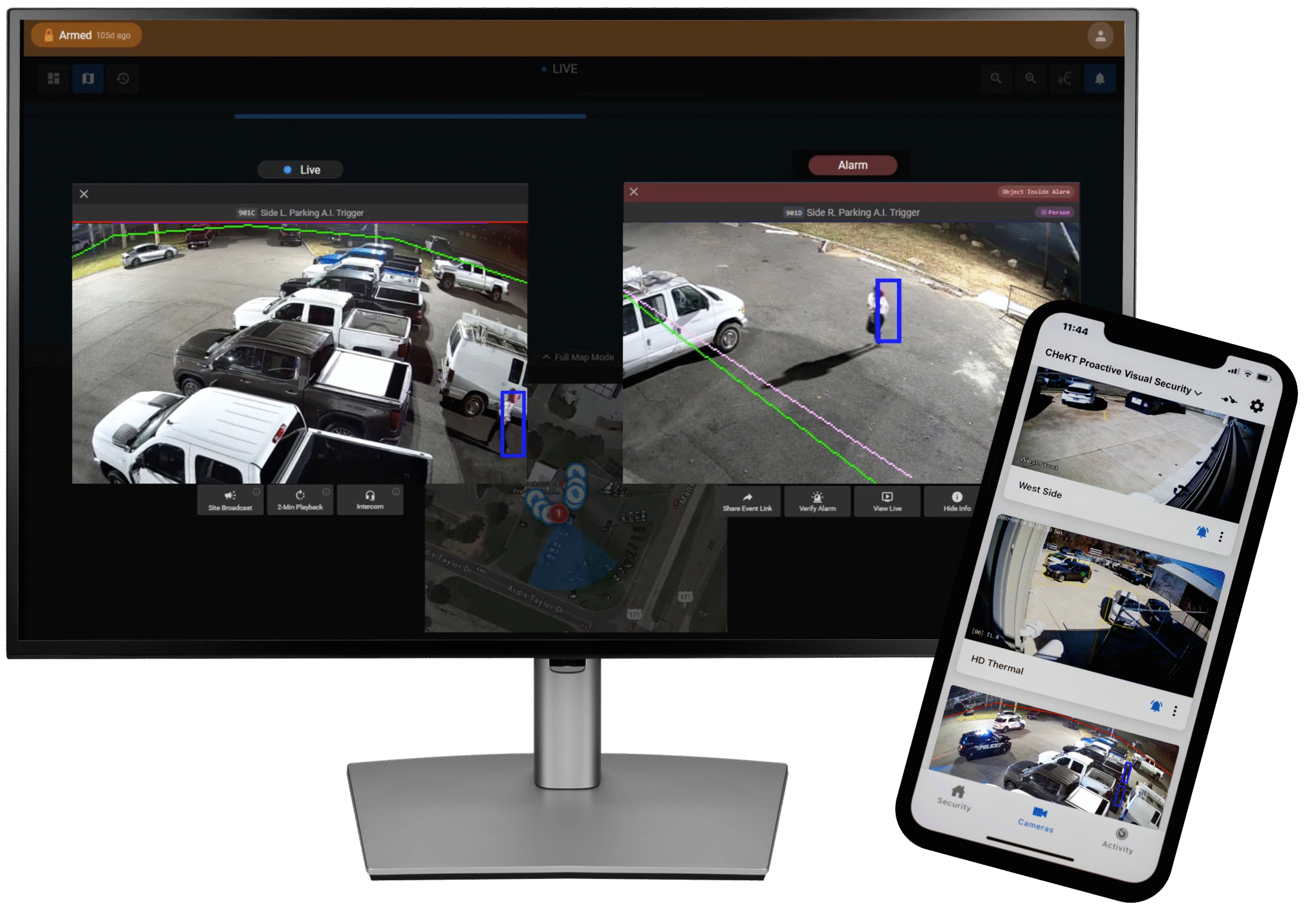CHeKt monitor and phone