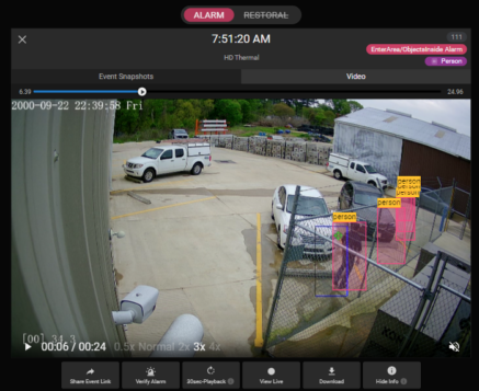 actual alarm footage of men in parking lot