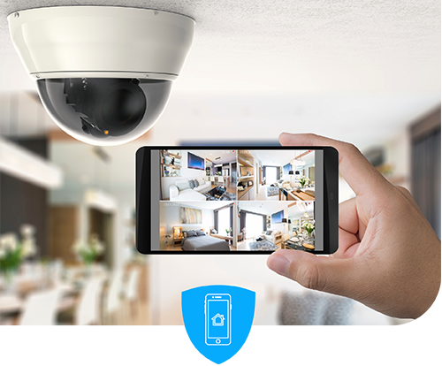 security camera and cell phone for home or business